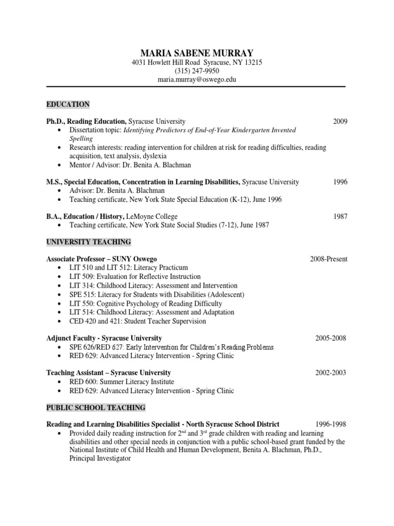 Curriculum vitae format in word picture