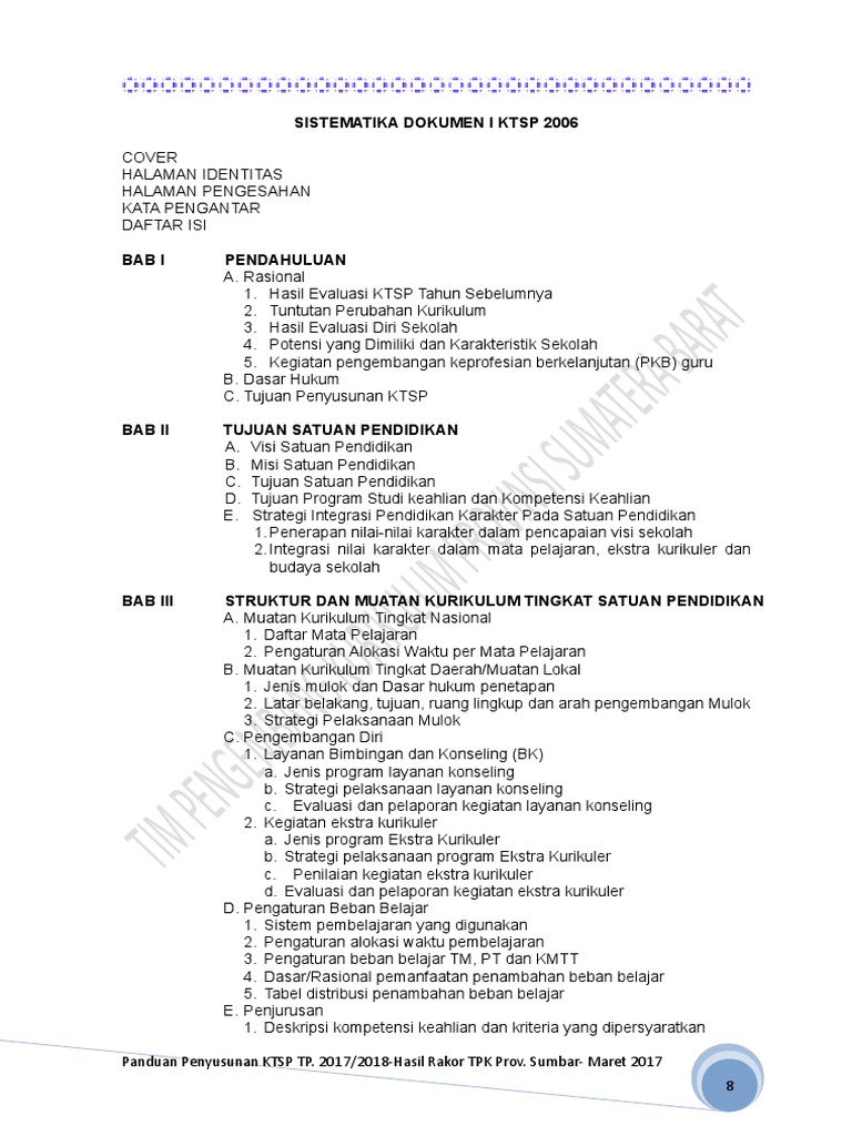 Sistematika Ktsp Smk 2006 Penjelasan Dan Instrumen Verifikasi Pdf