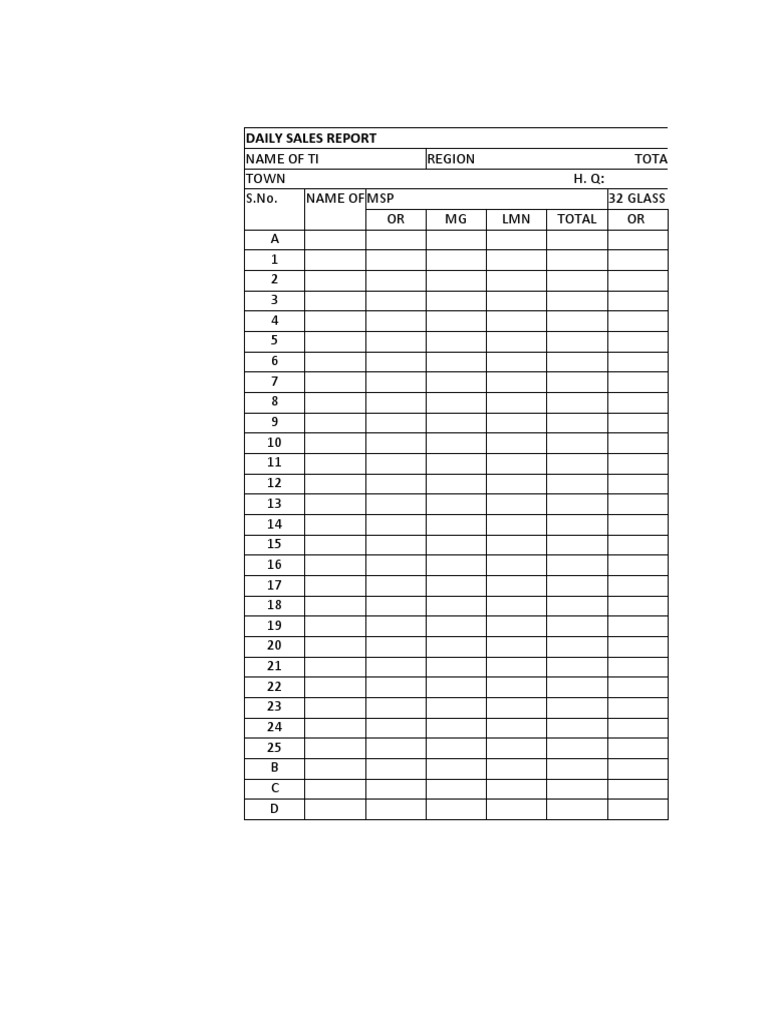 Daily Sales Report | PDF