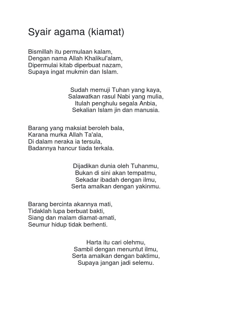 Syair Agama