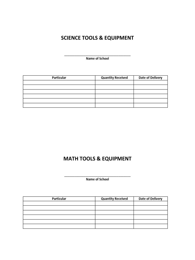 Science & Math Tools&Equipment Delivery | PDF | Teaching Mathematics ...
