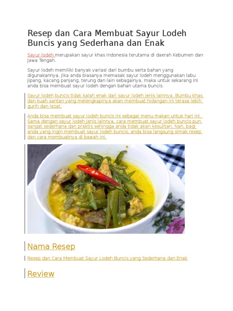 Cara Membuat Makanan Enak Dengan Bahan Sederhana - Sekilas Bahan