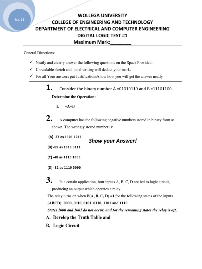Wollega University College of Engineering and Technology Department of ...