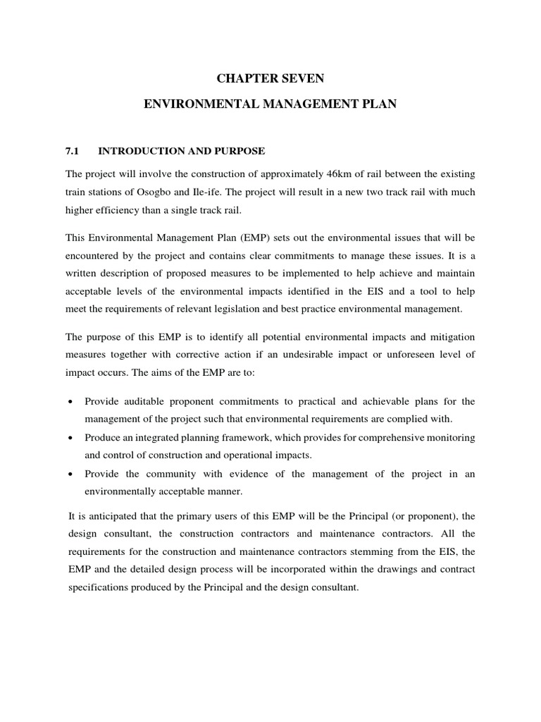 Environmental management plan Sustainability Sustainable Development