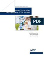 5940 Research Report 2016 8 Role of Academic Preparation and Interest on STEM Success