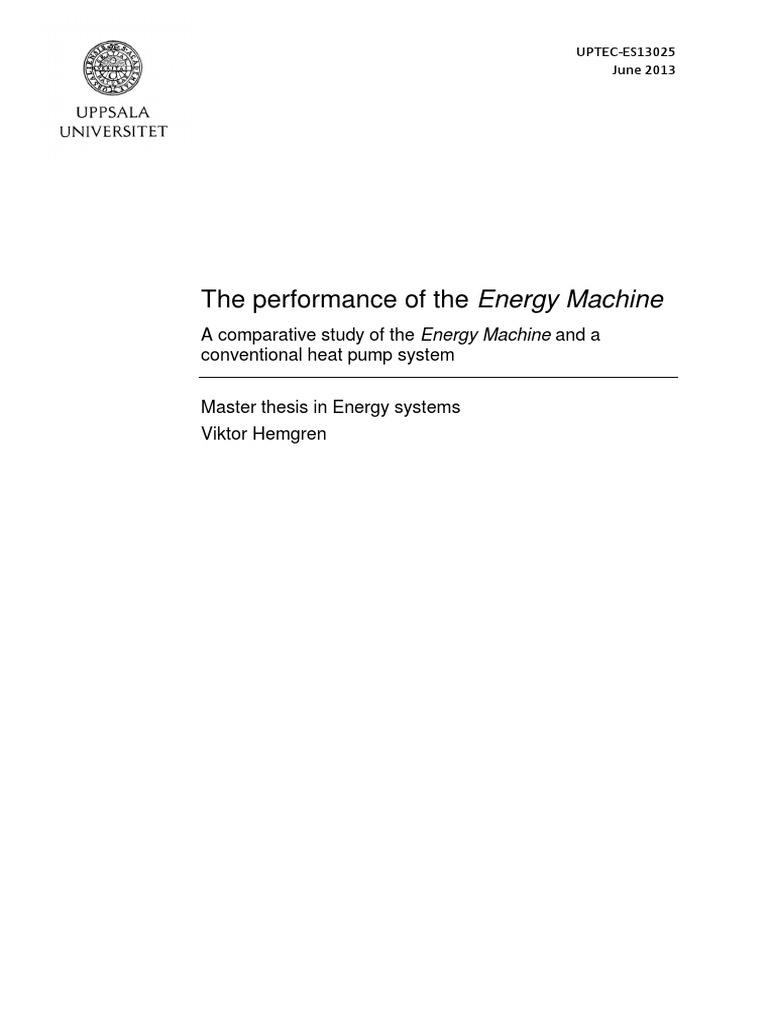 A Comparative Study of The Energy Machine and A Conventional Heat Pump ...