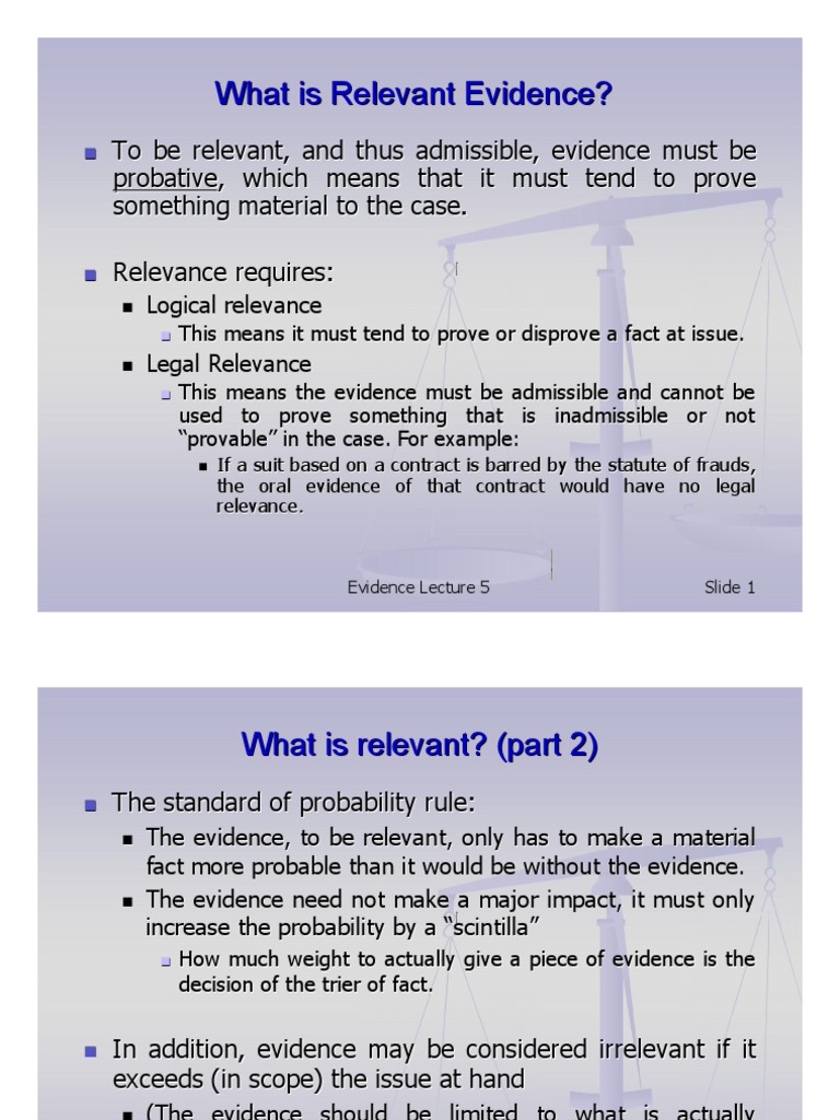 what-is-relevant-evidence-pdf-relevance-law-evidence