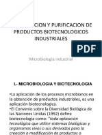 Recuperacion y Purificacion de Productos Biotecnologicos Industriales