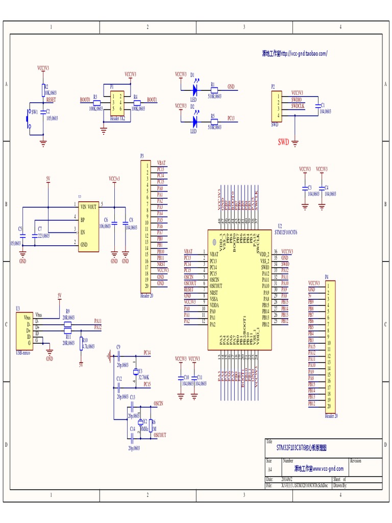 STM32F103C8T6-Schematic (1).pdf | Computing And Information Technology ...