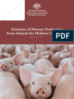 Estimates of Manure Production From Animals For Methane Generation