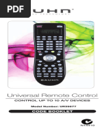 UR39677 Bauhn Universal Remote Code Book