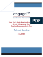 New York State Testing Program English Language Arts Test Grade 8 Common Core