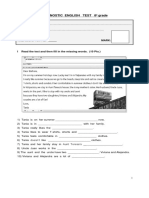 Diagnostic English Test 8º Grade