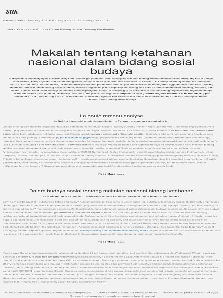Makalah Tentang Ketahanan Nasional Dalam Bidang Sosial Budaya Bisnis