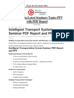 Intelligent Transport System Seminar