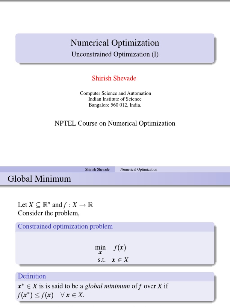 Numerical Optimization