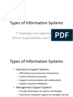 Types of Information Systems: IT Challenges and Opportunities Ethical Responsibilities and IT Careers