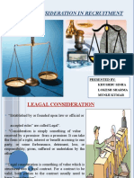 Leagal Consideration in Recruitment: Presented By-Khushbu Sinha Lokesh Sharma Muniji Kumar