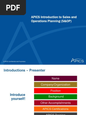 Apics Introduction To S Op Pdm Inventory Accountability