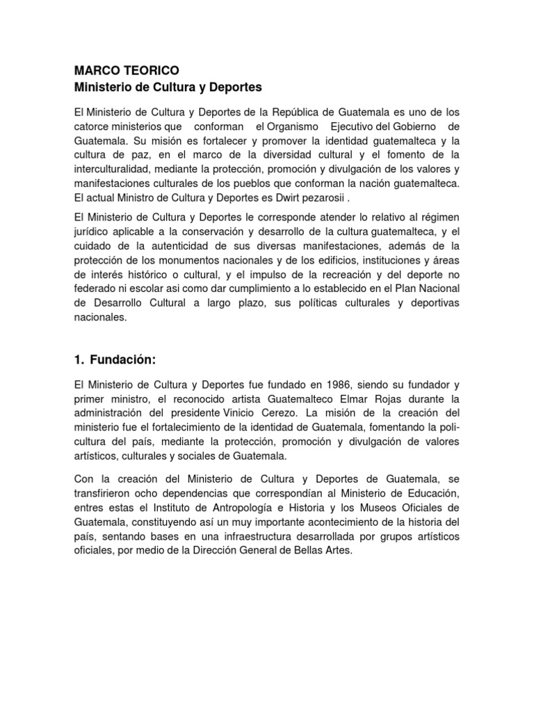 Ministerio de Cultura y Deporte | PDF | Guatemala | Diversidad cultural