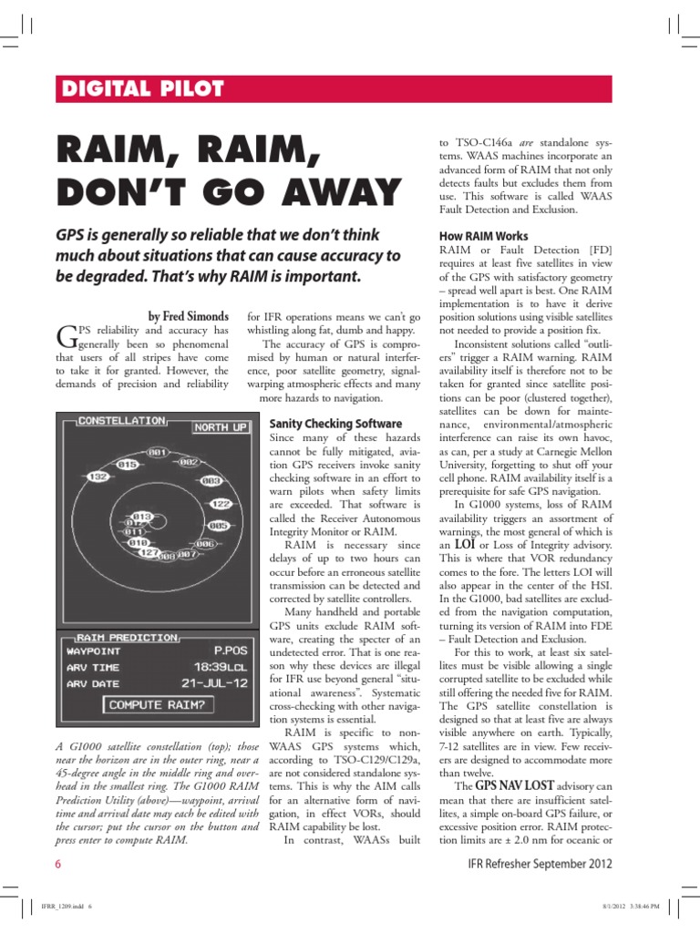 Understanding RAIM for GPS Navigation | PDF | Instrument Flight Rules ...