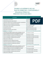 Calendario Academico Licenciaturas Derecho CyFP 2018-1