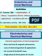 Electrotechnics and Electrical Machines: Activities A. Course: 28h