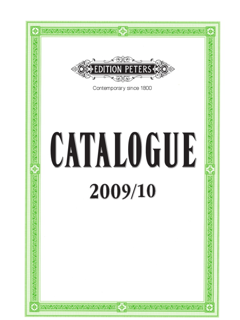 Catalogue 2009 10 Edition Peters | PDF | Symphony No. 9 (Beethoven