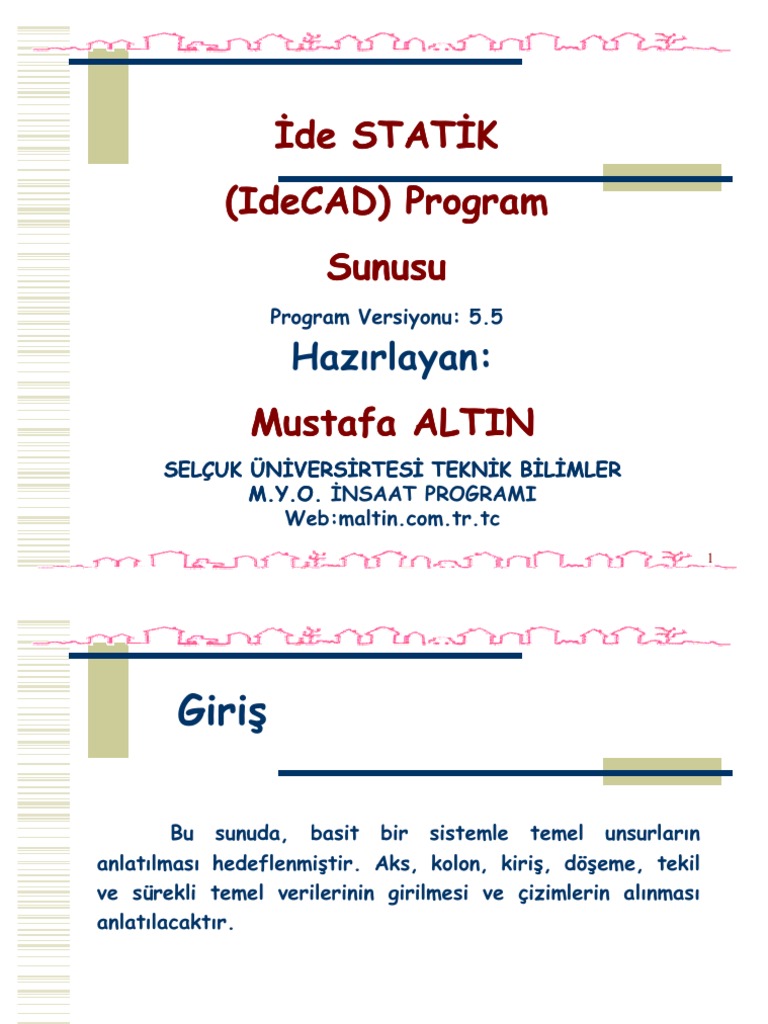Idecad Static Sunusu | PDF