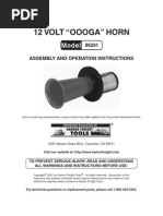 Download Harbor Freight Oooga horn 96291 by Tom SN36922042 doc pdf