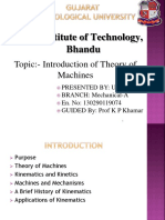 L C Institute of Technology, Bhandu: Topic:-Introduction of Theory of Machines