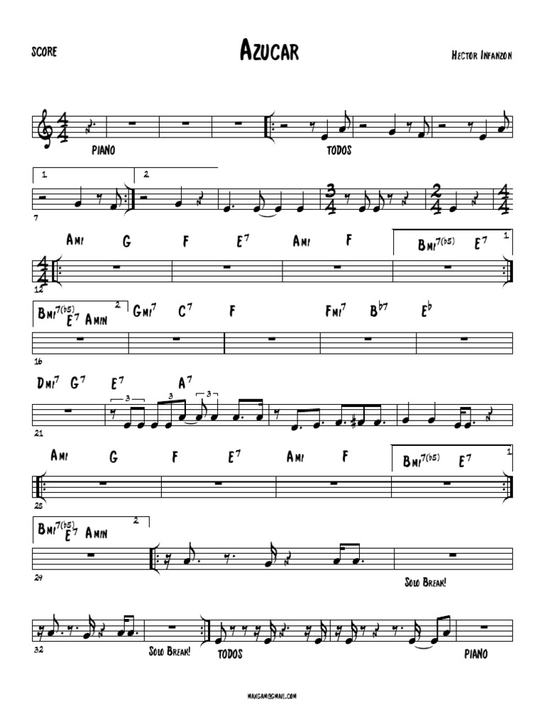 Azucar - Héctor Infanzón - Score | PDF