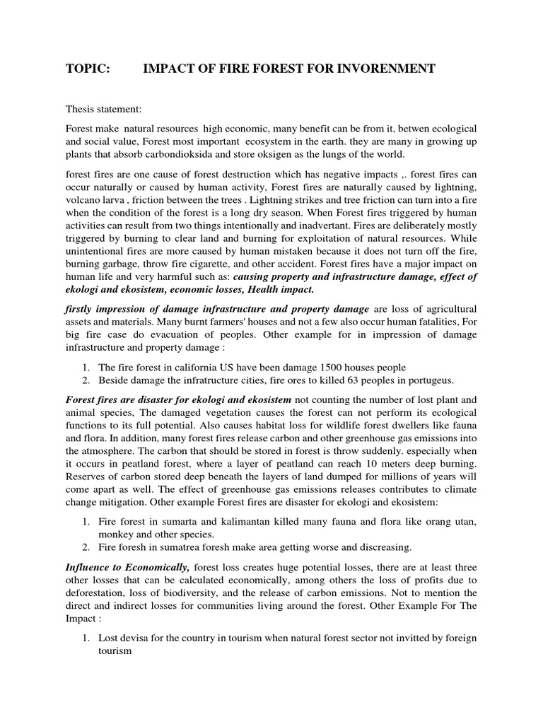 Effects of Forest Fires on Ecosystems | PDF | Wildfire | Greenhouse Gas