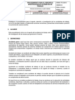 Procedimiento para El Reporte E Investigación de Accidentes de Trabajo