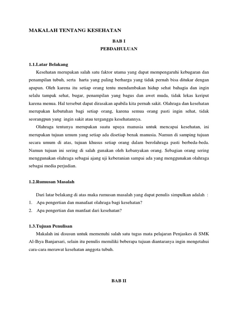 Makalah Penjas Manfaat Aktivitas Fisik Teratur Ini Aturannya