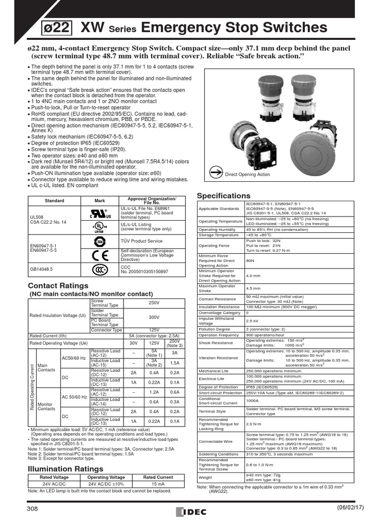 Idec e Stop PDF Electrical Connector Printed Circuit Board