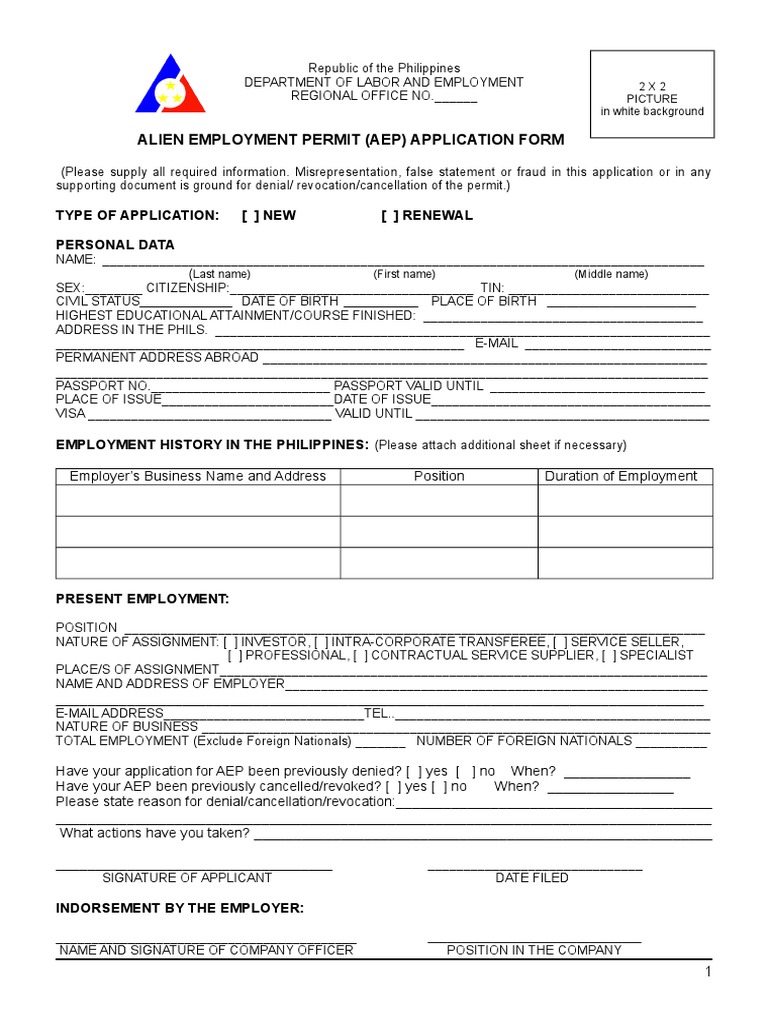 AEP Application Form | Notary Public | Passport