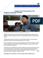 Pimpinan DPR Tunggu Surat Pengunduran Diri Anggota Yang Maju Pilkada