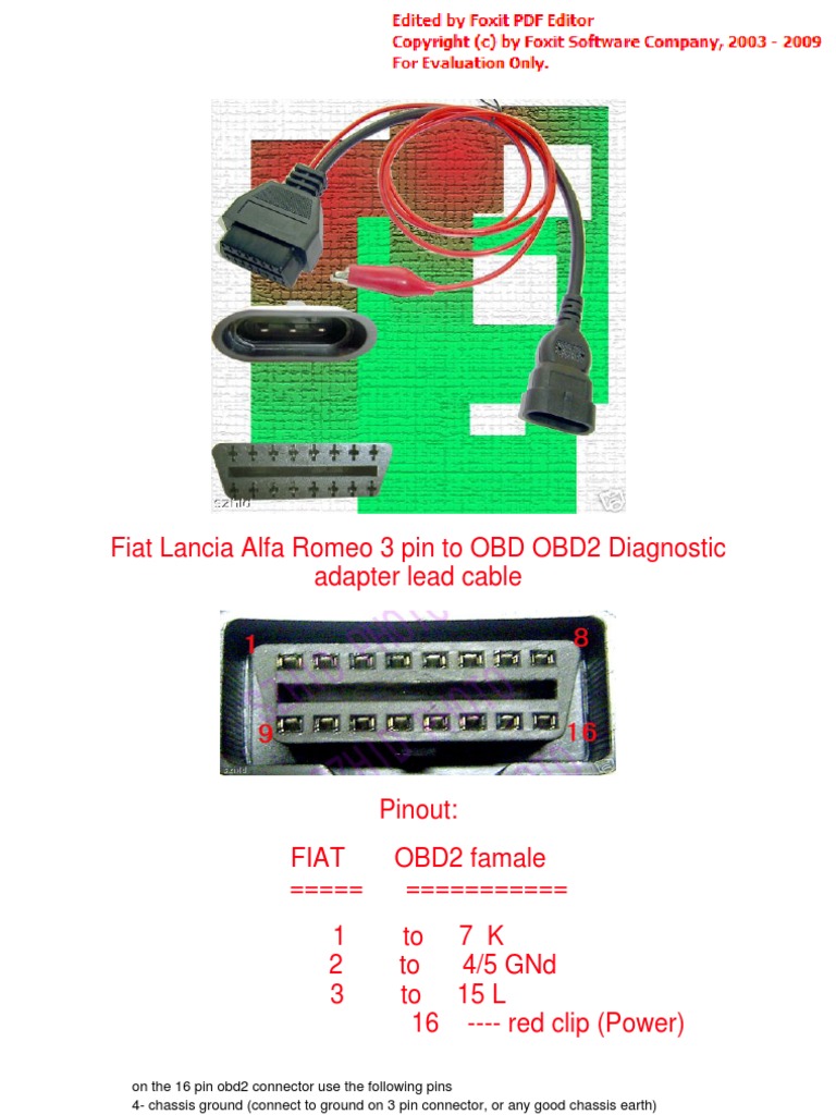 Распиновка 3 pin fiat