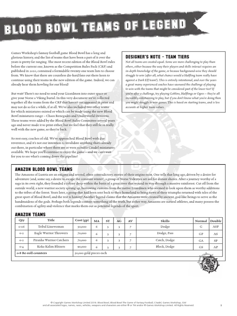 Blood Bowl teams_of_legend_eng.pdf | Bomb | Sports