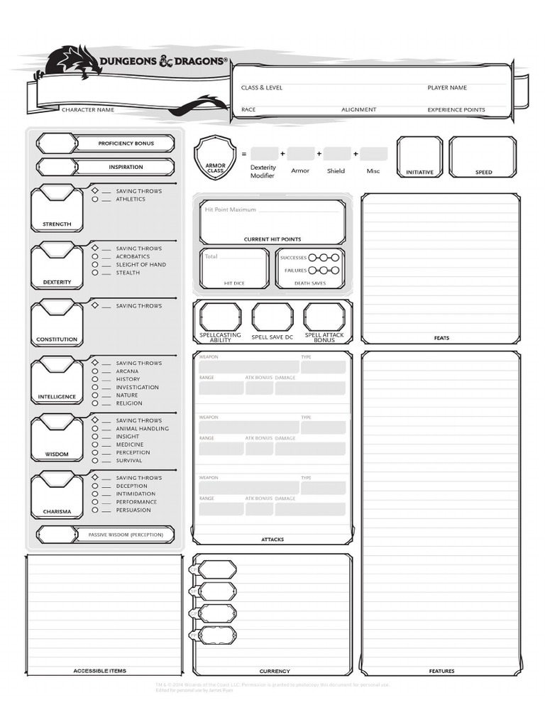 D&D 5e Character Sheet