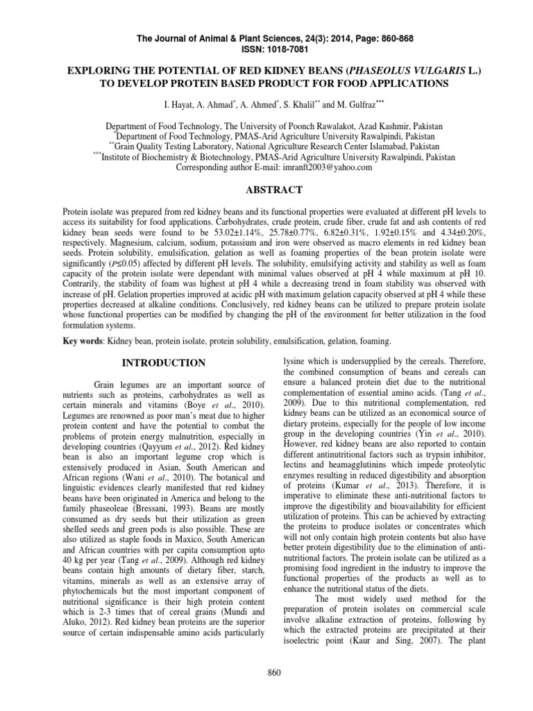 Red Kidney Beans PDF PDF Emulsion Nutrition