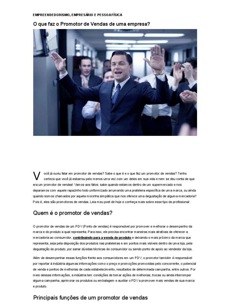 Funções do Promotor de Vendas | PDF | Empreendedorismo | Marca