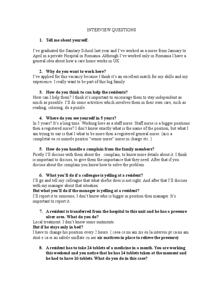 Home Care Interview Questions