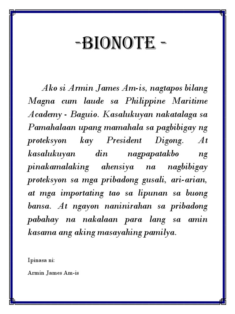 Bionote