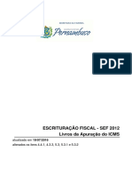 Escrituração Fiscal Sef 2012