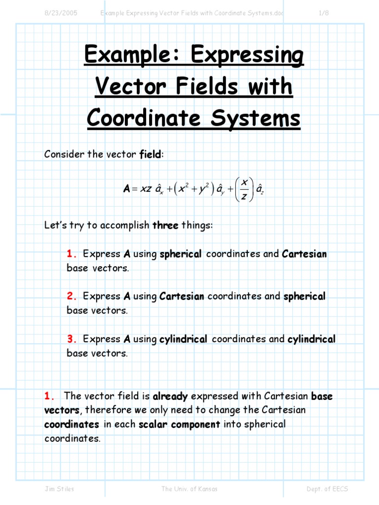 Expressing Vector Fields in Coordinates | PDF | Coordinate System ...