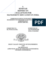 Seminar Report on Challenges for Mgmt Edu