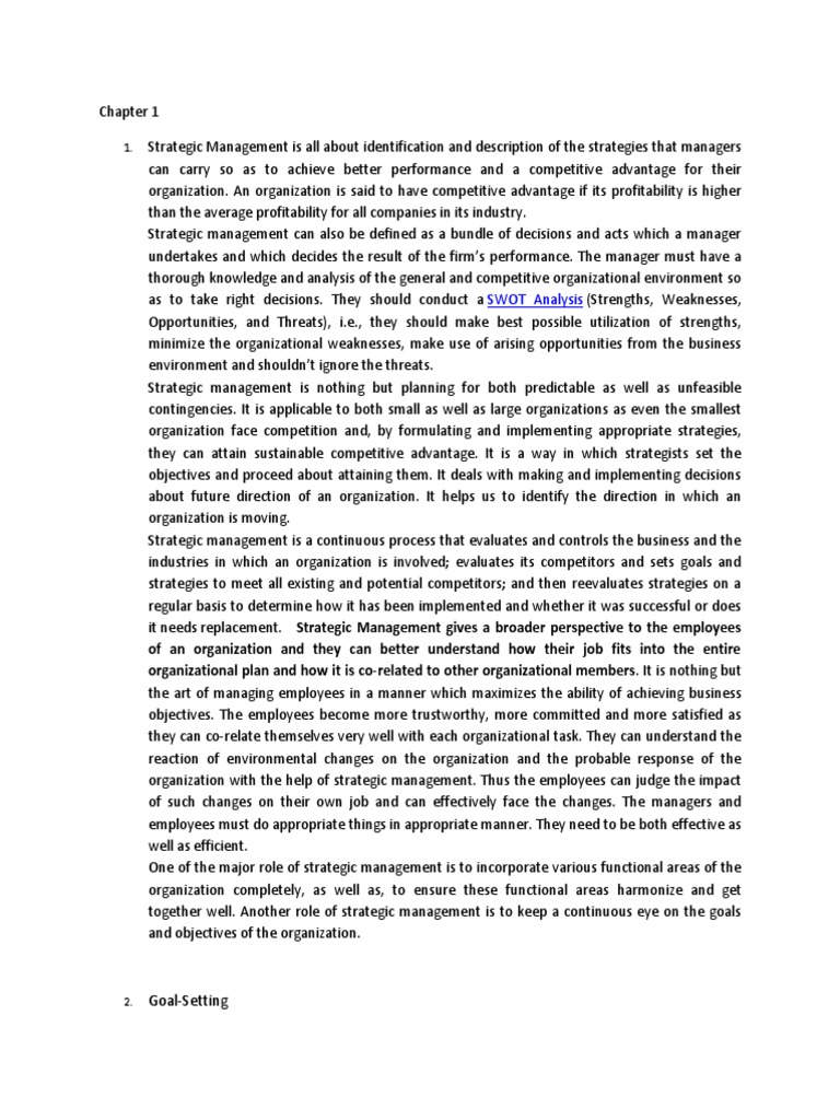 Chapter 1 Straman | PDF | Swot Analysis | Strategic Management