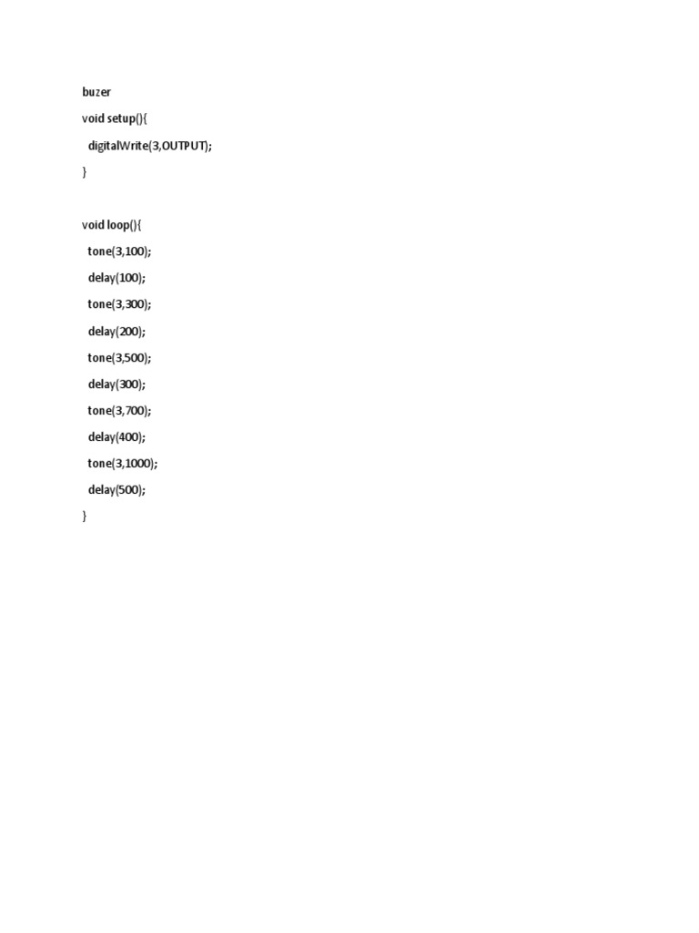 Buzer Void Setup (Digitalwrite (3, Output) ) | PDF